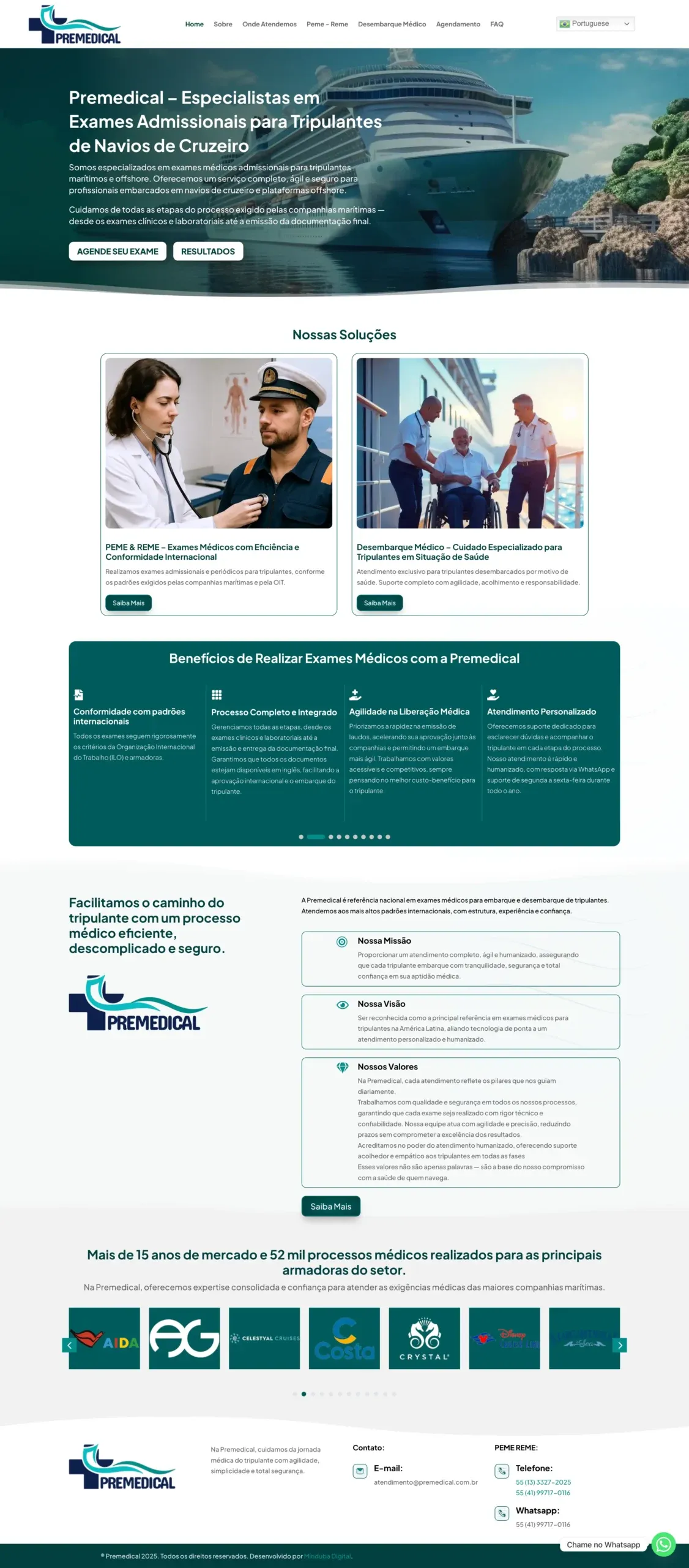 Site de Premedical criado pela Minduba Digital